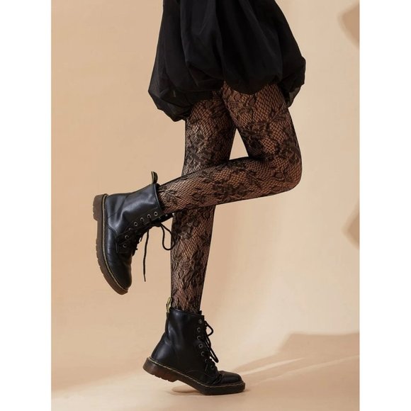 COPY - Flower Pattern Fishnet Tights - Picture 3 of 4